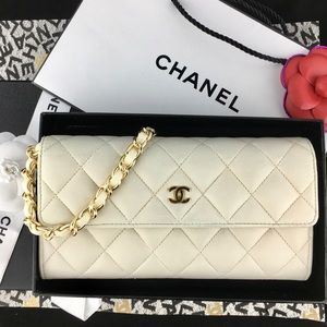Timeless CHANEL🤍Matelasse Flap Wallet on Chain